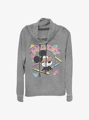 Disney Mickey Mouse 90's Cowlneck Long-Sleeve Girls Top