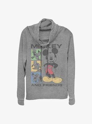 Disney Mickey Mouse Box Seats Cowlneck Long-Sleeve Girls Top