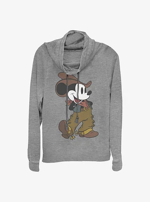 Disney Mickey Mouse Cowboy Cowlneck Long-Sleeve Girls Top