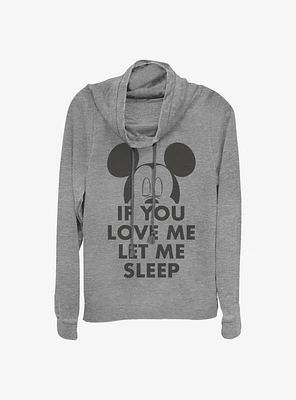 Disney Mickey Mouse Let Me Sleep Cowlneck Long-Sleeve Girls Top