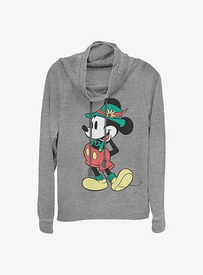 Disney Mickey Mouse Lederhosen Cowlneck Long-Sleeve Girls Top