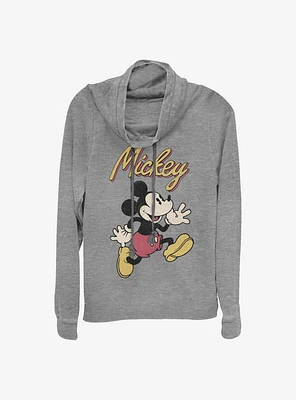 Disney Mickey Mouse Vintage Cowlneck Long-Sleeve Girls Top