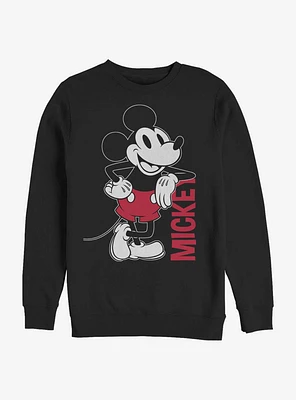 Disney Mickey Mouse Leaning Crew Sweatshirt