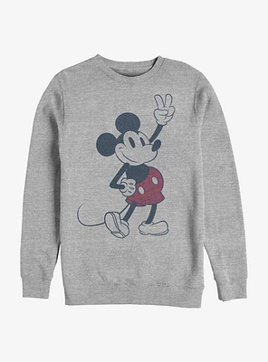 Disney Mickey Mouse Plaid Crew Sweatshirt