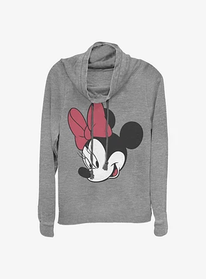 Disney Minnie Mouse Big Bow Cowlneck Long-Sleeve Girls Top