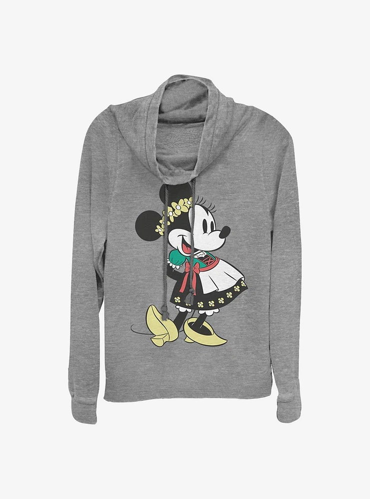 Disney Minnie Mouse Dirndl Cowlneck Long-Sleeve Girls Top