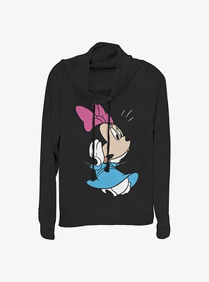 Disney Minnie Mouse Surprised Cowlneck Long-Sleeve Girls Top