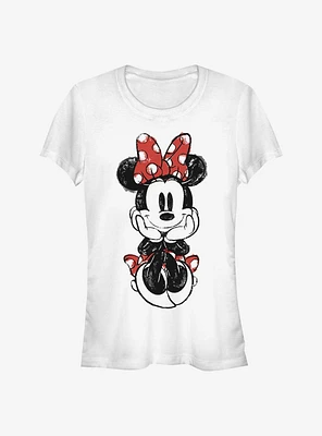 Disney Minnie Mouse Sitting Sketch Girls T-Shirt