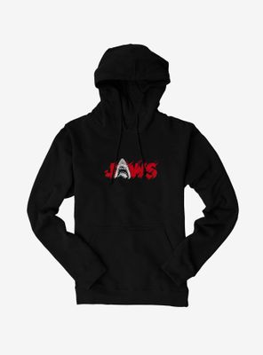 Universal Jaws Font Red Shark Hoodie