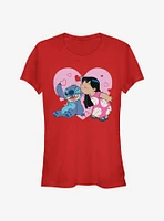 Disney Lilo & Stitch And Valentine Kisses Girls T-Shirt