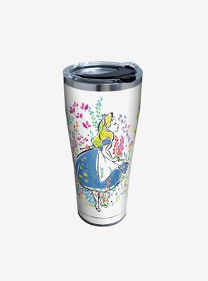 Disney Alice In Wonderland Floral 30oz Stainless Steel Tumbler With Lid