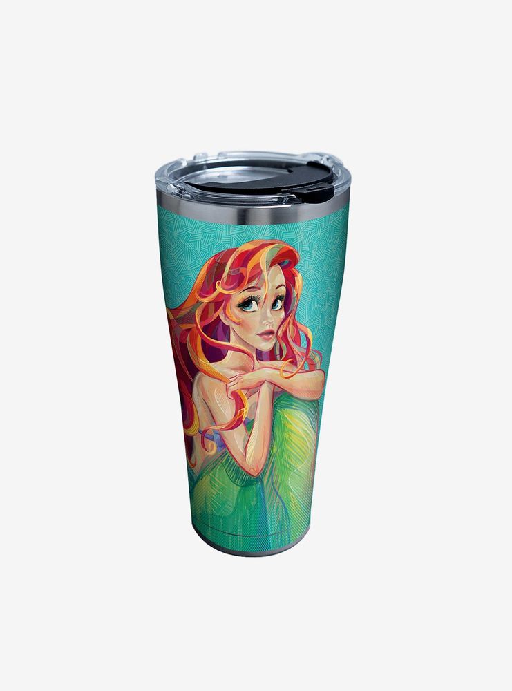 Boxlunch Disney The Little Mermaid Ariel Crosshatch 30oz Stainless Steel  Tumbler With Lid