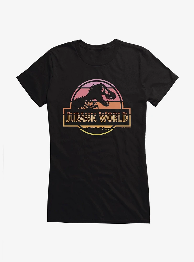 Jurassic World Pastel Sunset Logo Girls T-Shirt