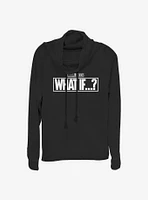 Marvel What If...? Black And White Cowlneck Long-Sleeve Girls Top