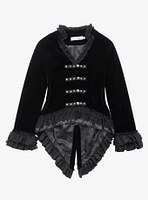 Black Velvet Lace Up Jacket