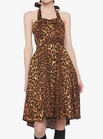 Leopard Print Halter Retro Dress