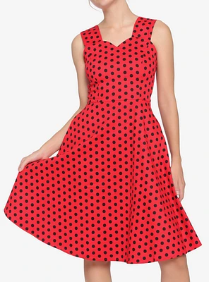 Red & Black Polka Dot Dress