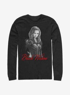 Marvel Black Widow Monochrome Long-Sleeve T-Shirt