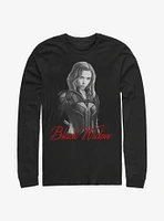 Marvel Black Widow Monochrome Long-Sleeve T-Shirt