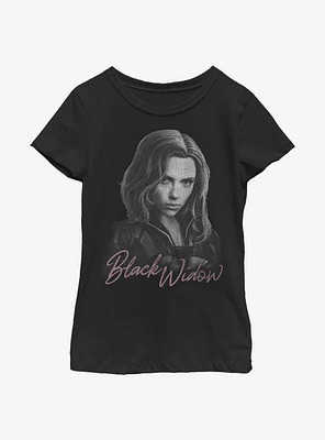 Marvel Black Widow Monochrome Youth Girls T-Shirt