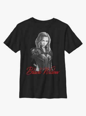 Marvel Black Widow Monochrome Youth T-Shirt