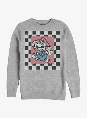Super Mario Chubby Checkers Crew Sweatshirt