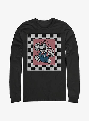 Super Mario Chubby Checkers Long-Sleeve T-Shirt