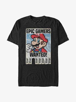 Super Mario Epic Gamers Wanted T-Shirt