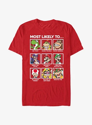 Nintendo Super Mario Most Likely To T-Shirt