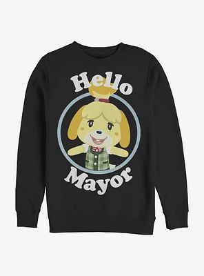 Animal Crossing Hello Mayor Crew Sweatshirt