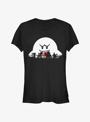 Super Mario Halloween Silhouttes Girls T-Shirt
