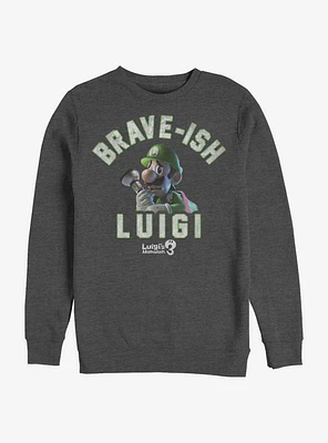 Super Mario Brave-Ish Luigi Crew Sweatshirt