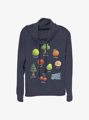 Animal Crossing Fruit And Trees Cowlneck Long-Sleeve Girls Top