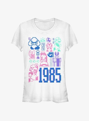 Super Mario Pastel Jumble Girls T-Shirt