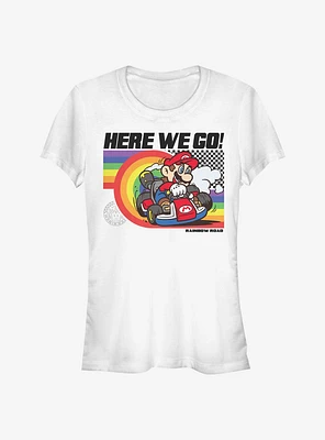 Super Mario Rainbow Road Pride Girls T-Shirt