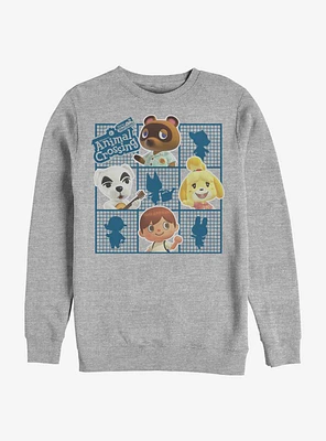 Animal Crossing Character Grid Crew Sweatshirt
