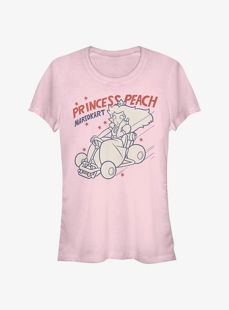Super Mario Peach Kart Girls T-Shirt