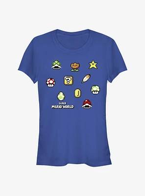 Super Mario Maker Items Scatter Girls T-Shirt