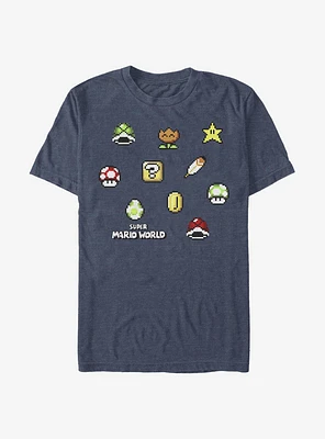 Super Mario Maker Items Scatter T-Shirt