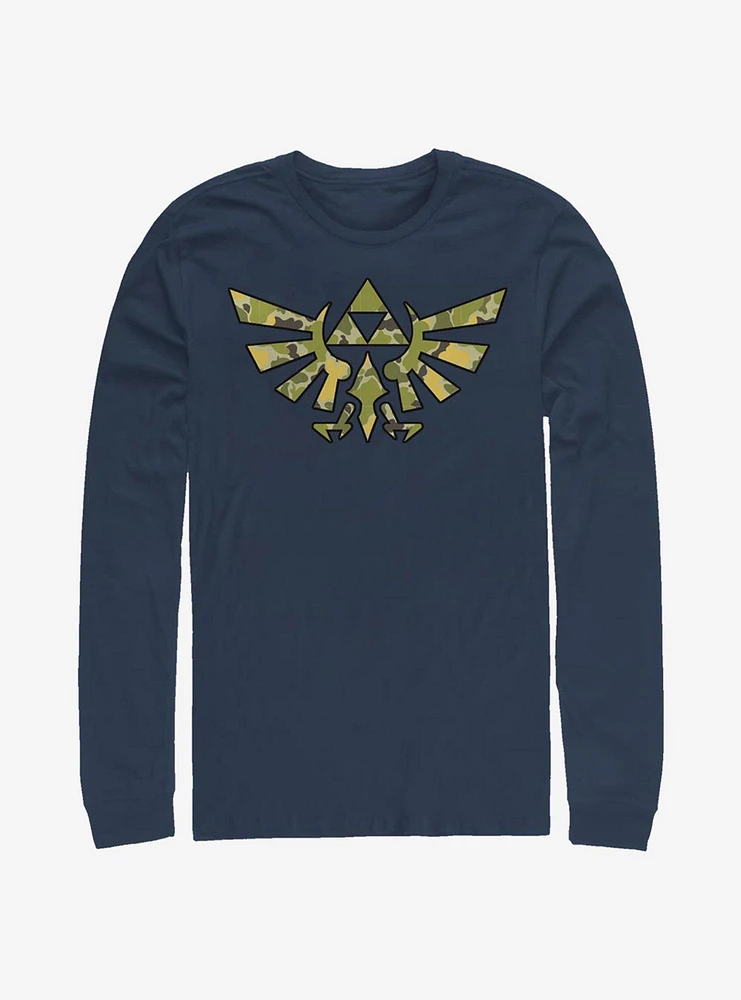 The Legend Of Zelda Camo Crest Long-Sleeve T-Shirt