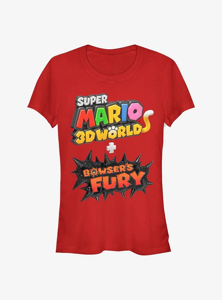 Super Mario 3D Bowsers Fury Logo Girls T-Shirt