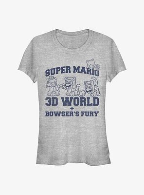 Super Mario 3D World Collegiate Girls T-Shirt