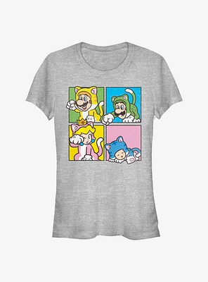 Super Mario 4 Character Boxup Girls T-Shirt