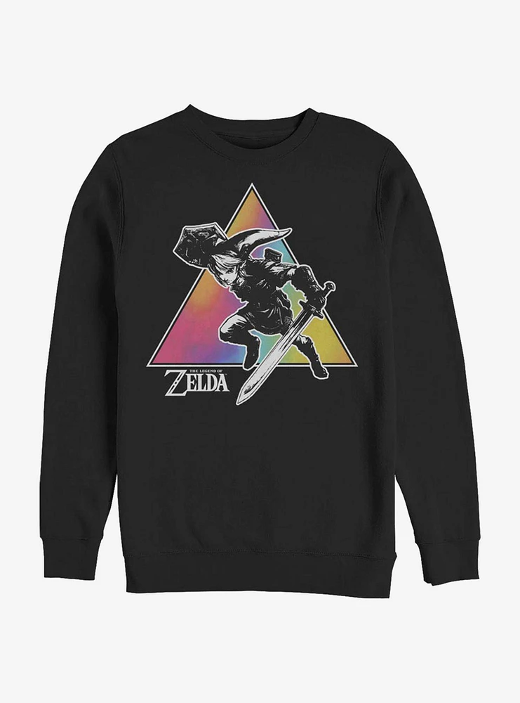 The Legend Of Zelda Tie Dye Link Silhouette Crew Sweatshirt