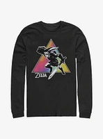 The Legend Of Zelda Tie Dye Link Silhouette Long-Sleeve T-Shirt