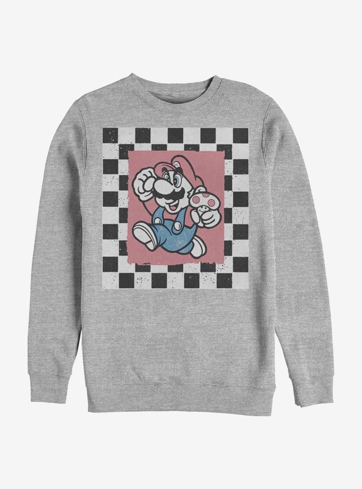 Nintendo Super Mario Checkers Run Sweatshirt