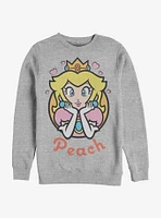Nintendo Super Mario Peach Hearts Sweatshirt
