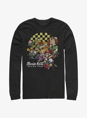 Nintendo Super Mario Checkered Kartin' Long-Sleeve T-Shirt