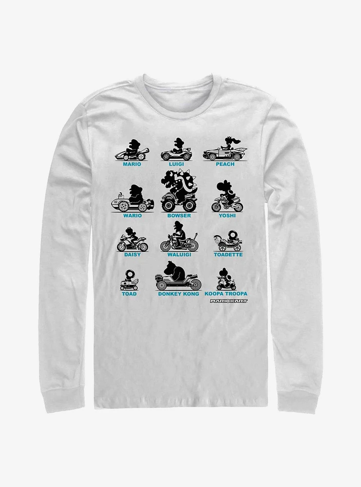 Nintendo Super Mario Kart Silhouettes Long-Sleeve T-Shirt