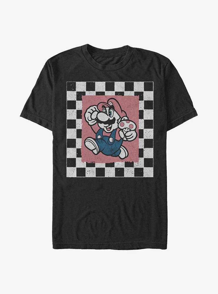 Nintendo Super Mario Checkers Run T-Shirt